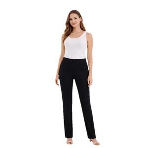 Eileen Fisher Pants Women PS Petite Stretch Viscose Crepe Black PullOn Ankle